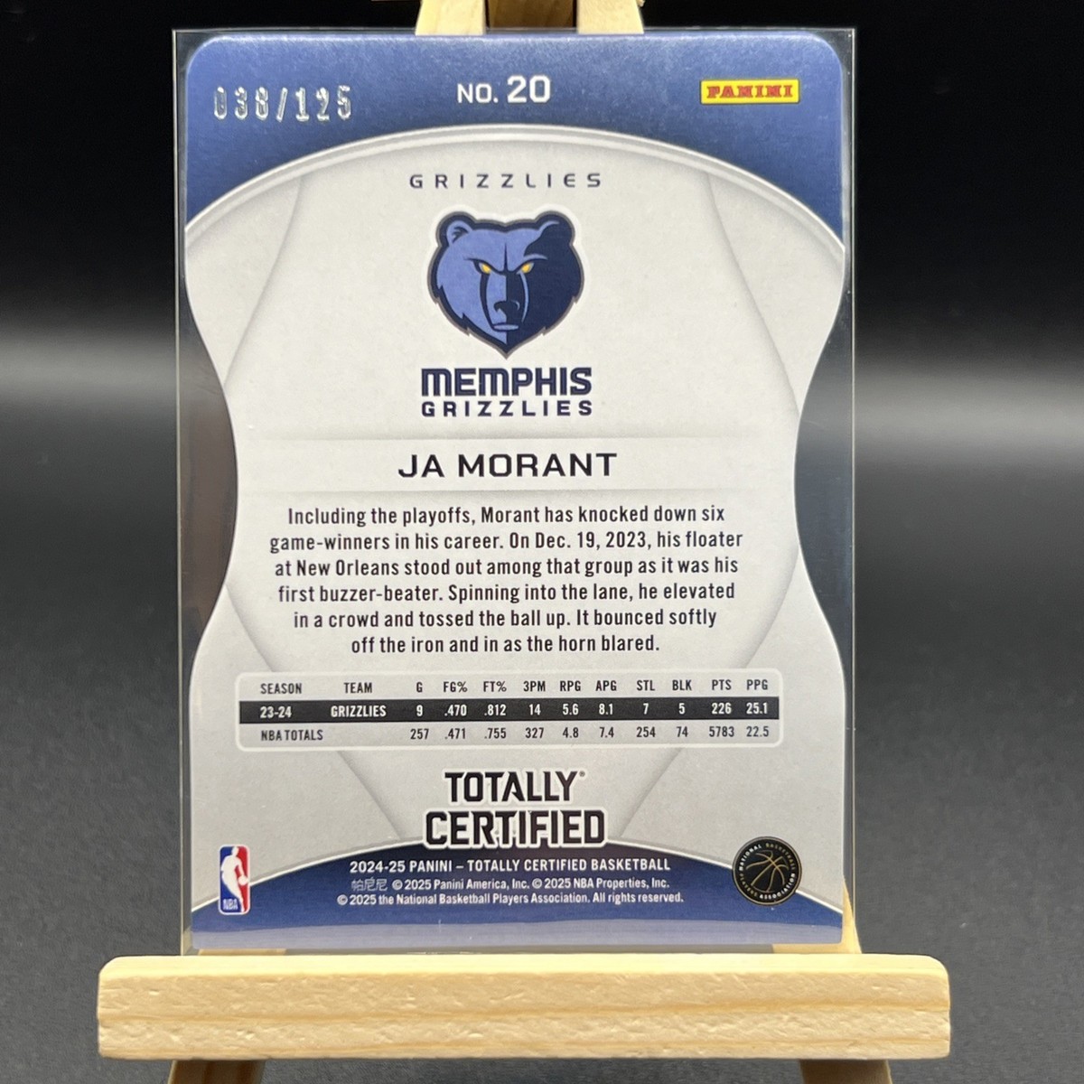 2024-25 Panini Totally Certified JA Morant Red Die-Cut Platinum