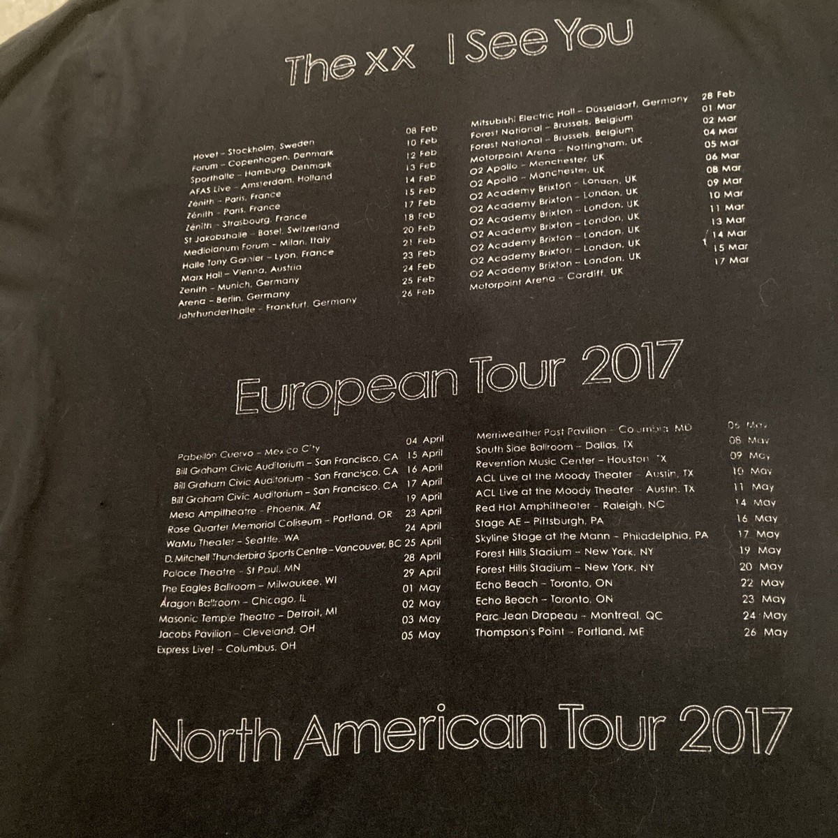 Vintage The xx / I see you tour 2017 | eBay