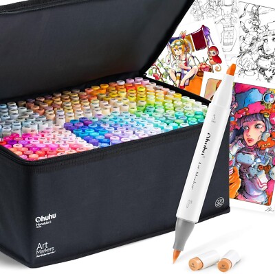 Ohuhu 320 Colors Dual Tips Illustration Permanent Marker Pen