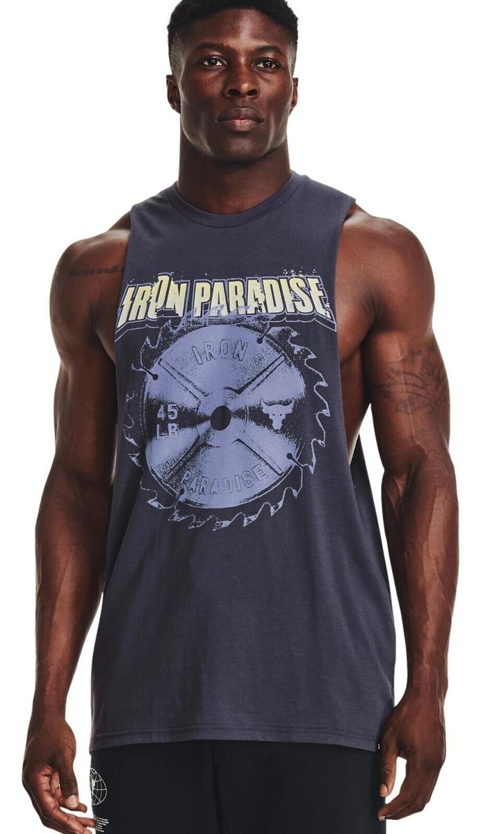 Under Armour Men's Project Rock Cut Off Training Tank Top Shirt 40