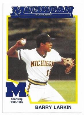BARRY LARKIN 1991 Greats card Michigan Wolverines Baseball