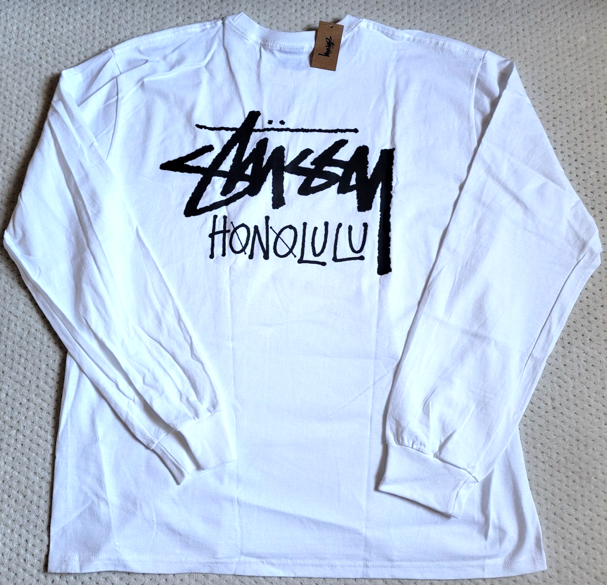 NWT STUSSY HONOLULU Hawaii Chapter Tee Limited WHITE LONG SLEEVE T