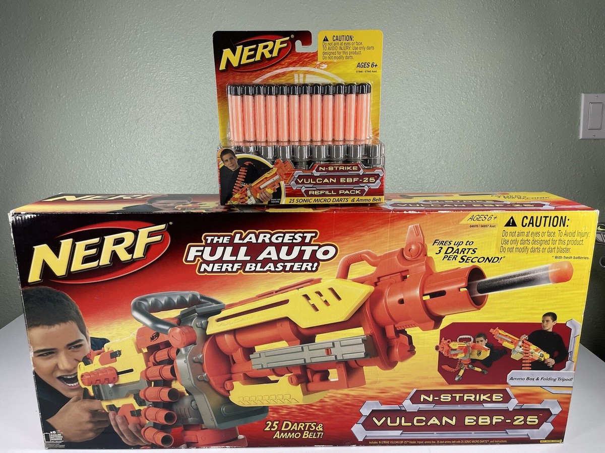 NEW NERF Vulcan EBF-25 Dart Gun Blaster With Refill Pack Both