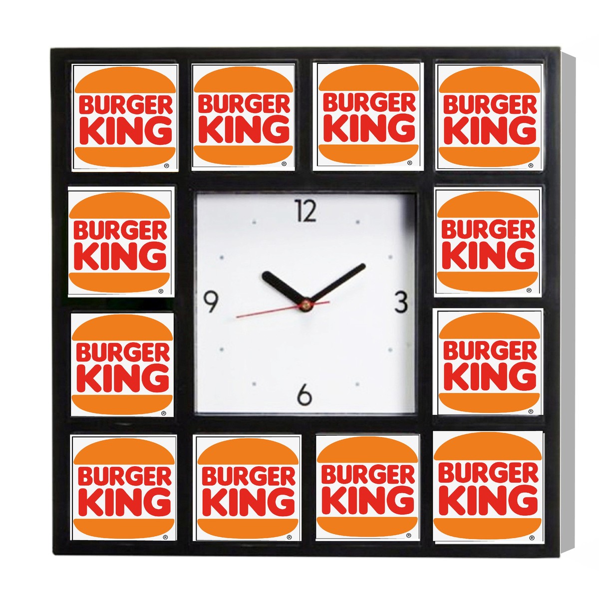Burger King 1969 Logo Retro Classic Advertising Clock with 12