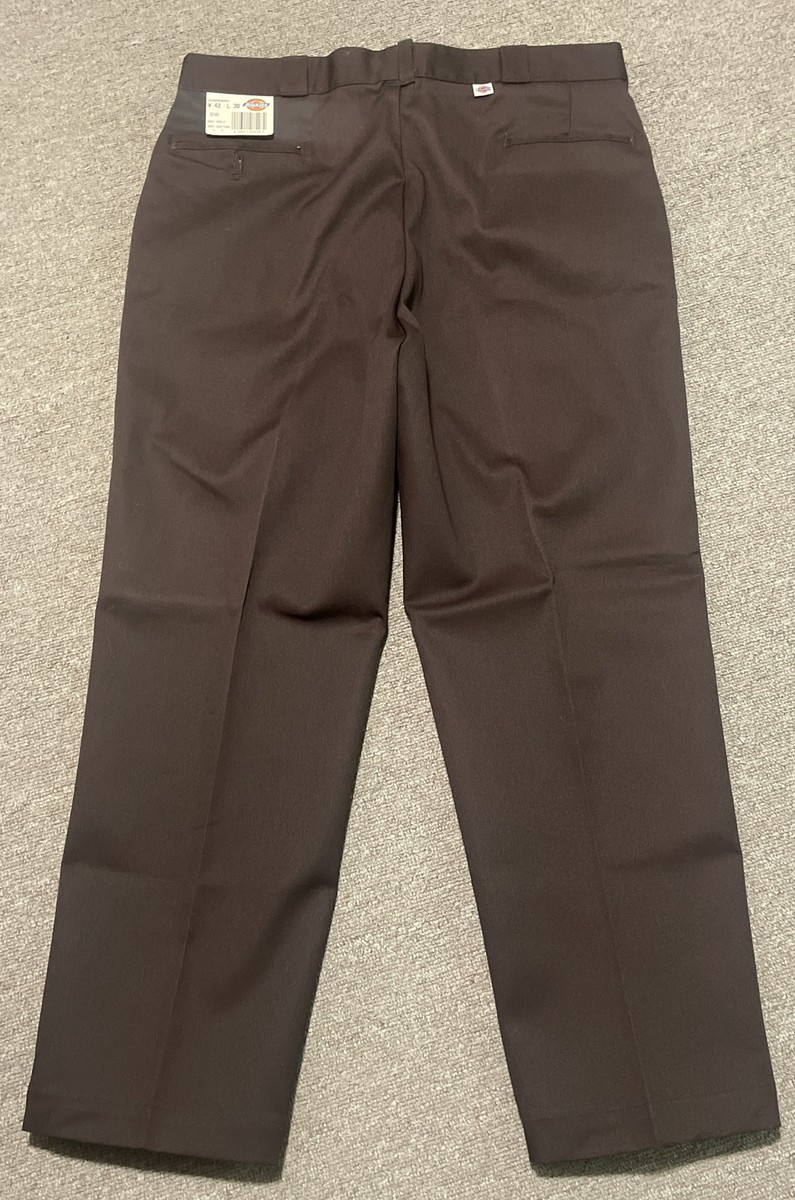 Vintage 80s Mens 42x32 Dickies 874 Brown Work Pants USA Made NOS