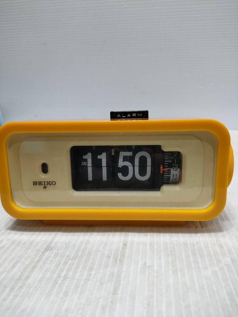 メンテ済み・動作正常】SEIKOパタパタ時計 DP690T 黄色 メンテ済み