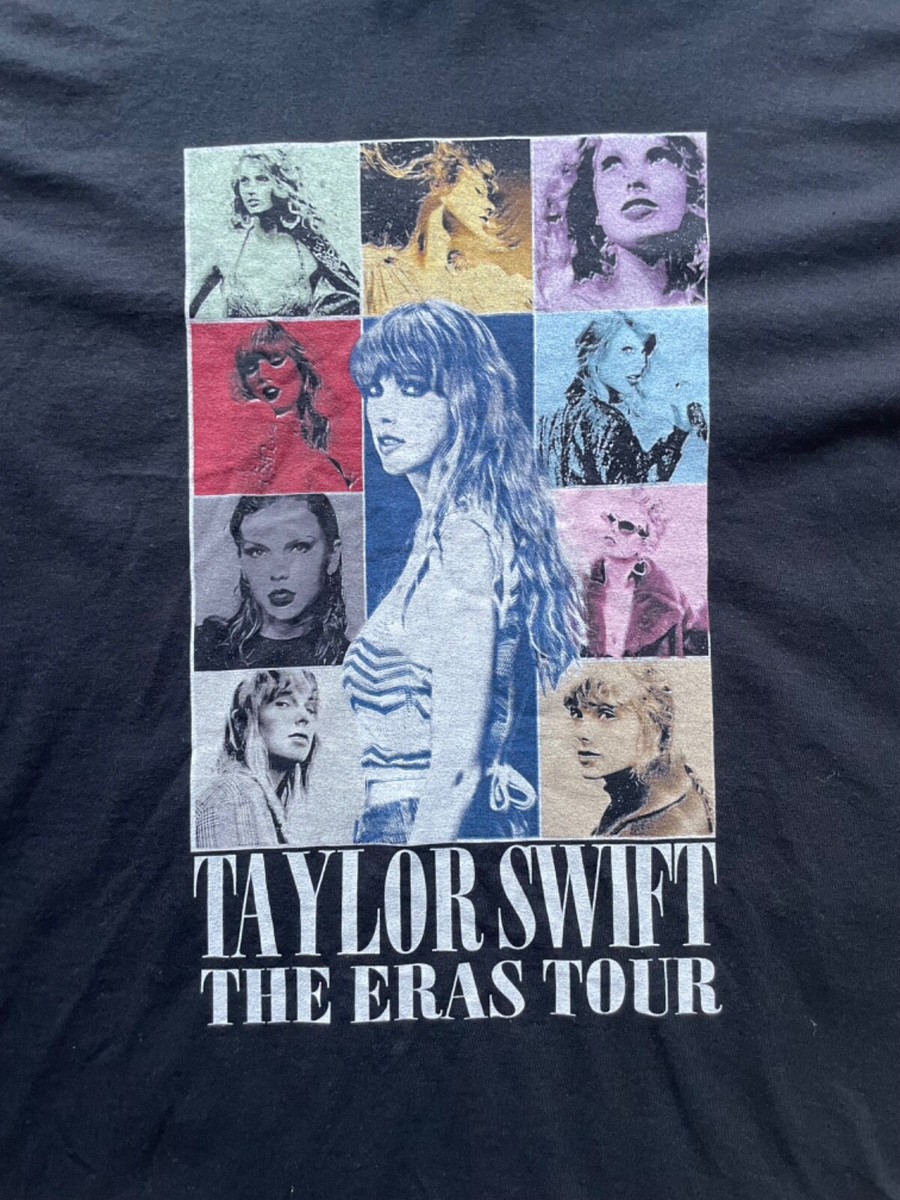 TAYLOR SWIFT The Eras Tour 2-sided Black Graphic T Shirt Concert