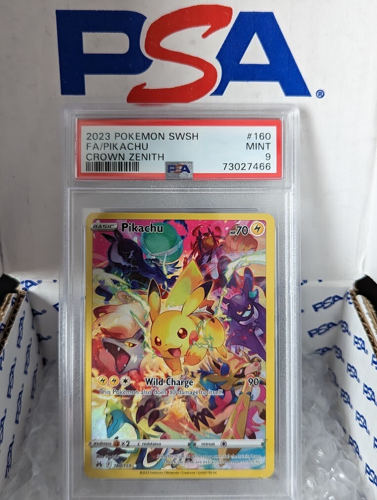 PSA 9 Mint 2023 Pokemon Crown Zenith Pikachu Full Art SECRET RARE