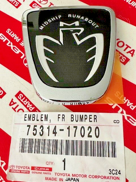 NEW OEM Toyota MR2 Spyder Midship Runabout Front Emblem BLACK