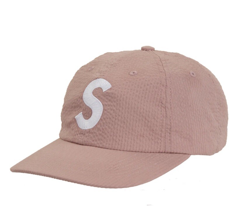 Supreme Seersucker S Logo 6-panel Hat , Cap Brand New Pink | eBay