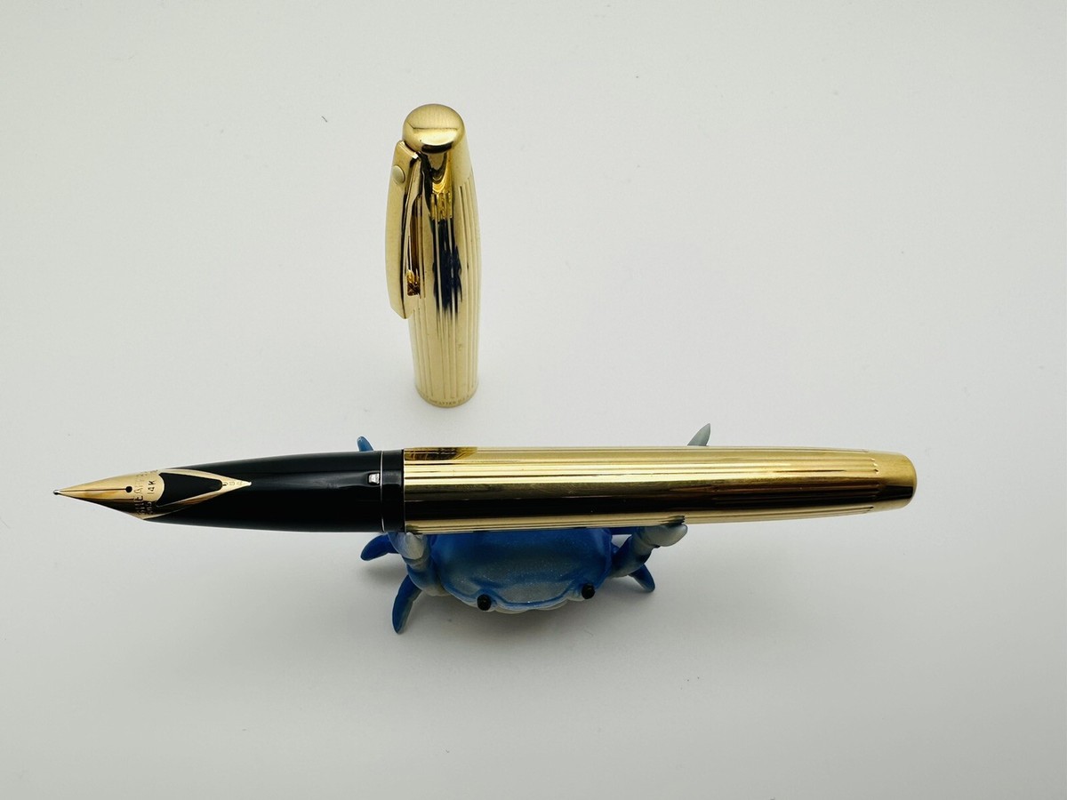 SHEAFFER Gold Electroplated Fountain Pen,14K 585, Nib-M. | eBay