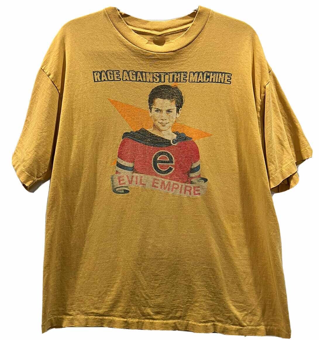 1996 Rage Against the Machine Evil Empire Shirt Yellow Unisex S