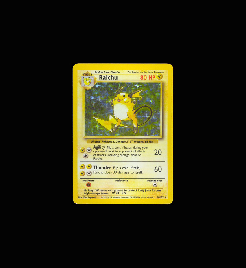 Raichu 1999 Pokemon Game #14 Shadowless Holo Price Guide - Sports