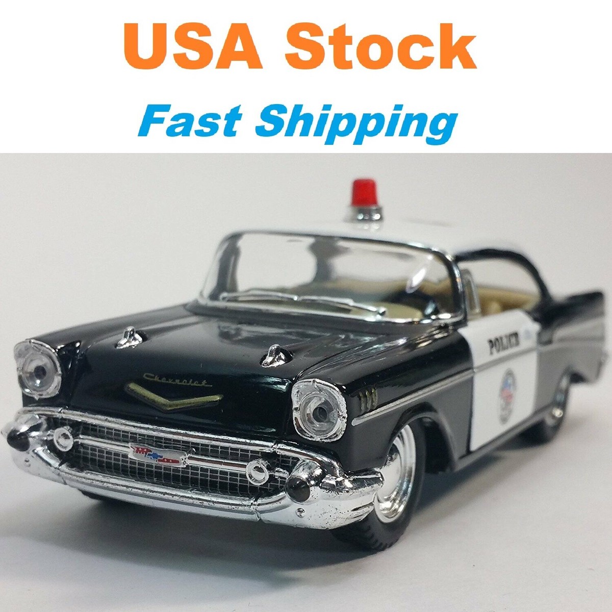 1957 Chevrolet Bel Air Police, Chevy Cop, Kinsmart, Diecast Toy