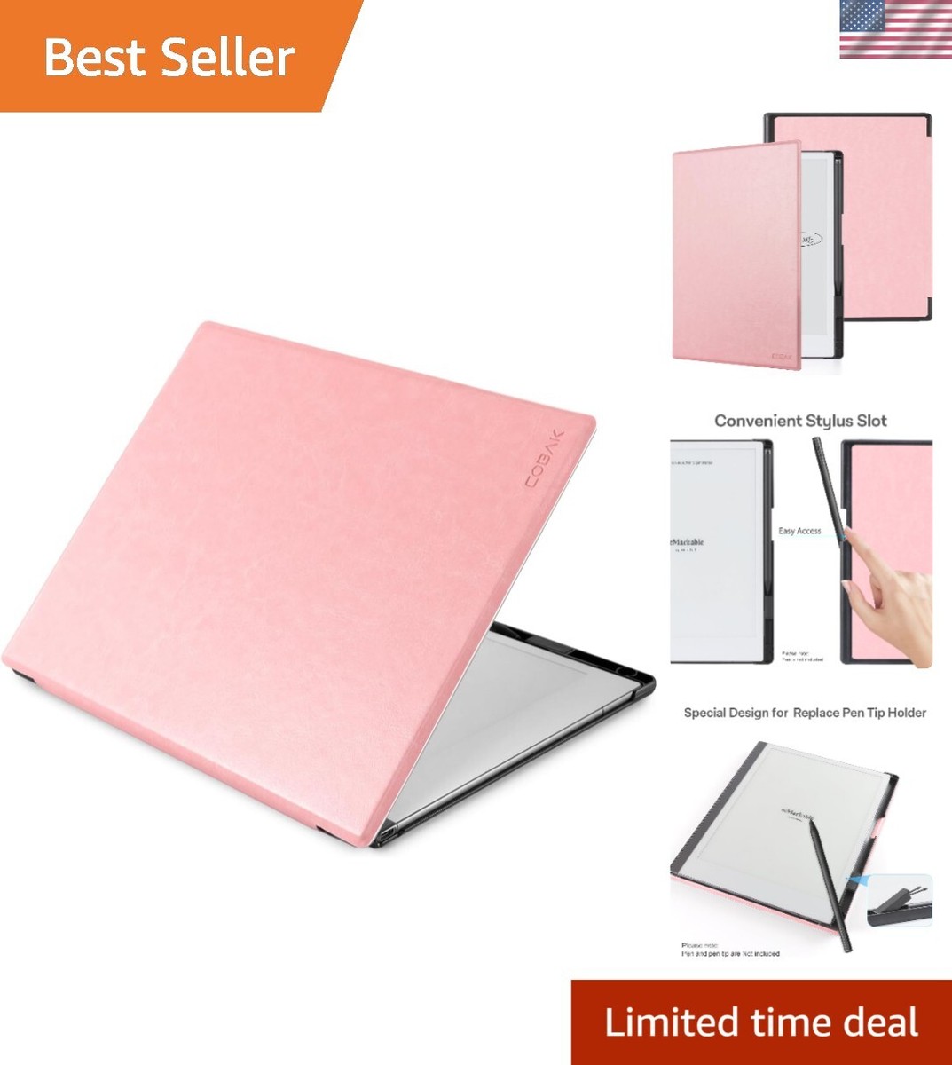 Elegant Pink Case for Remarkable 2 Tablet - Lightweight