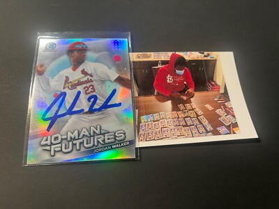 Jordan Walker St Louis Cardinals Auto Signed 2021 Bowman Chrome 40