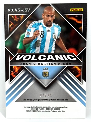2022-23 Panini Obsidian Argentina Volcanic Auto Juan Sebastian