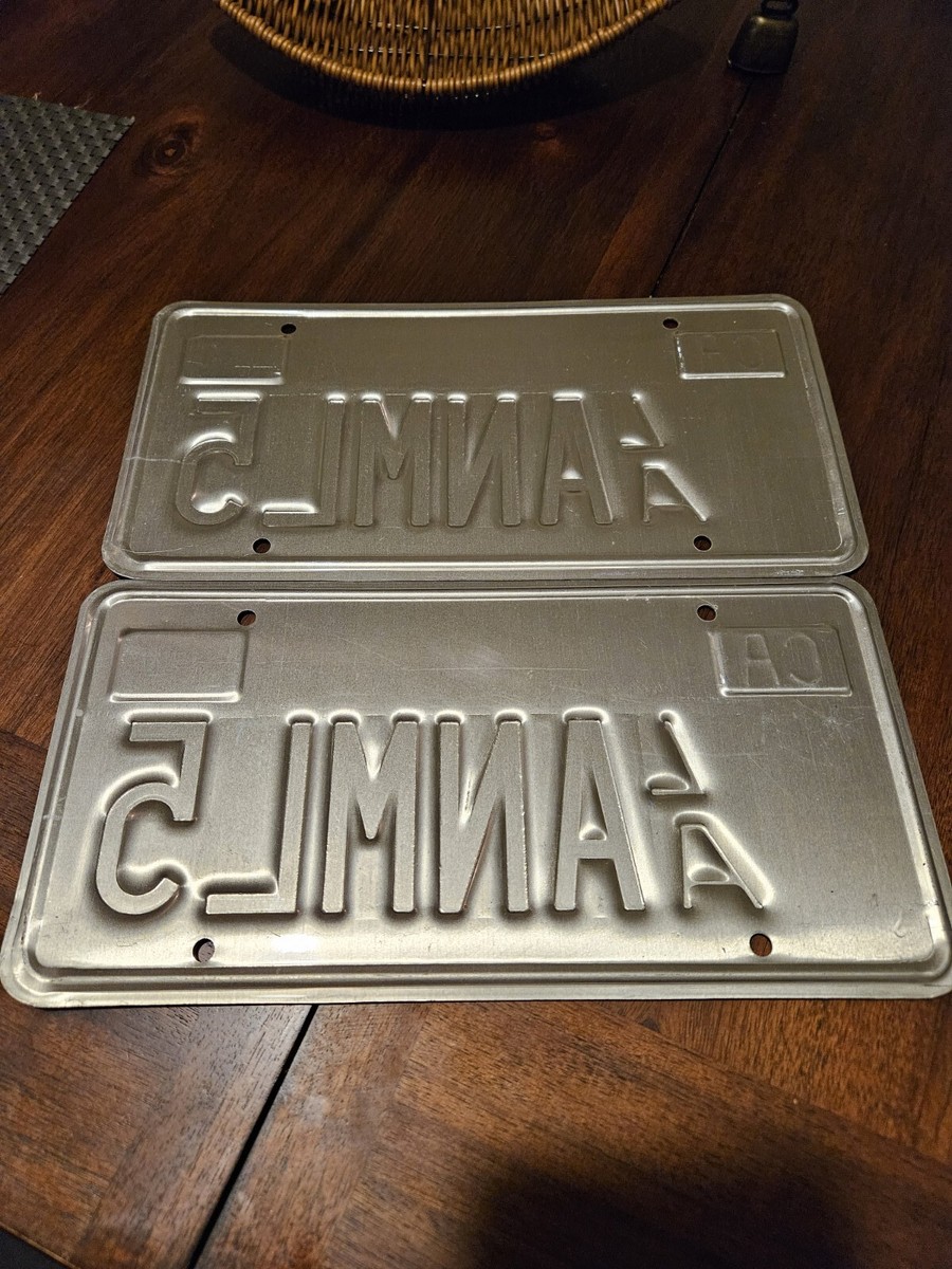 Vtg 1984 California Olympics License Plates ANML5 RARE Customized