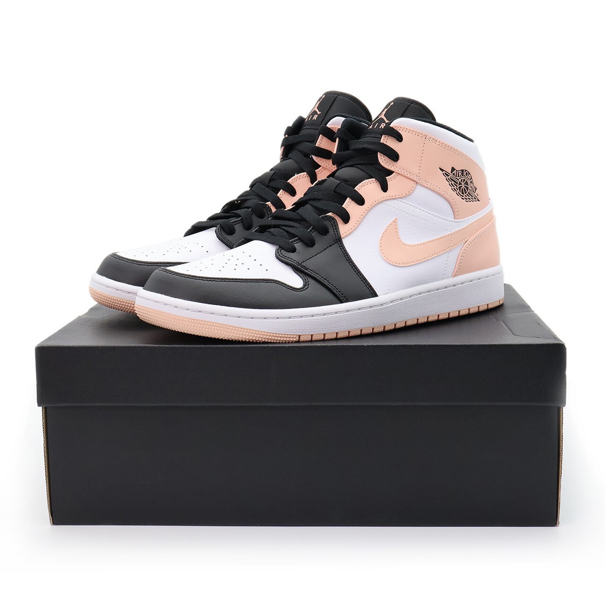 554724-133 Nike Air Jordan 1 Mid Arctic Orange Black Toe White