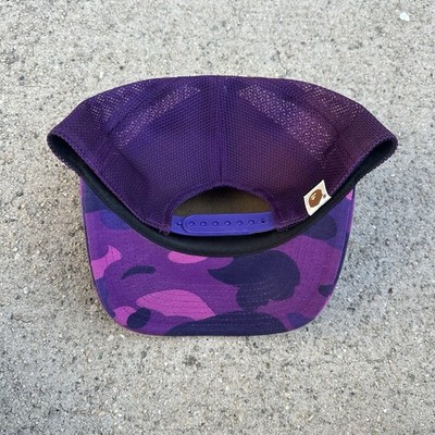 Vintage A Bathing Ape Bape Purple Camo Trucker Hat Made In Japan