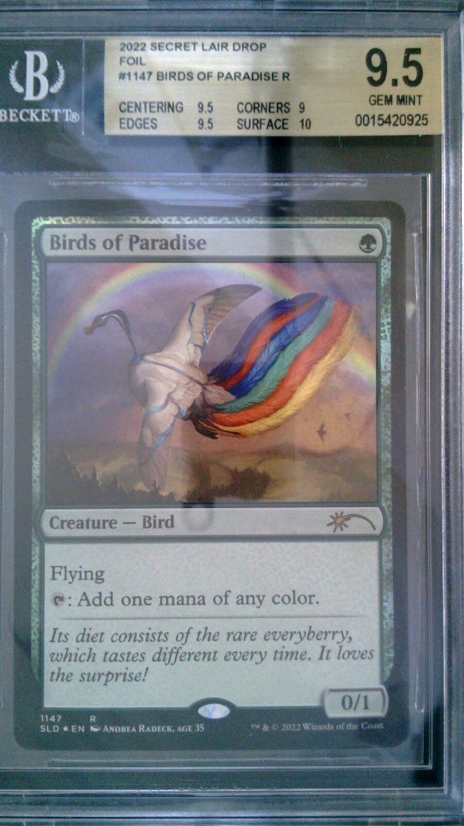 Birds of Paradise Secret Lair Foil Edition MTG PSA 9 BGS 9.5 gem