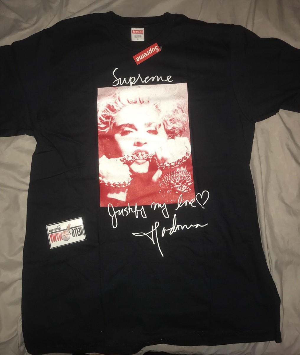 送料込 黒S Supreme Madonna Tee