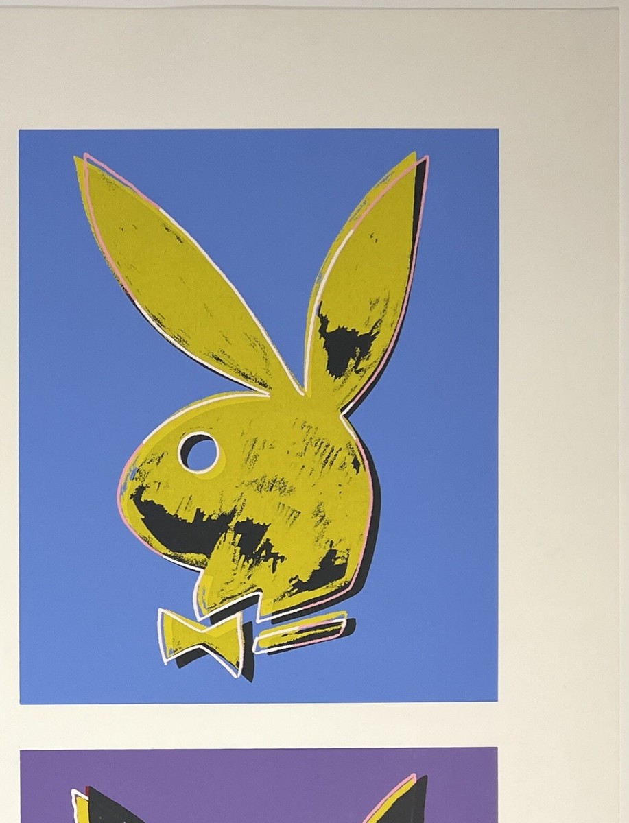 Original Vintage ANDY WARHOL PLAYBOY BUNNY 4 Bunnies Pop Art