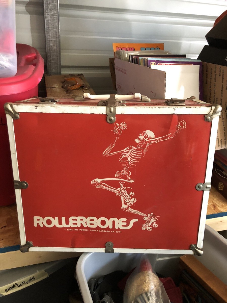 RARE Red Vtg 1980 Roller Bones Skating Skateboard Powell Case