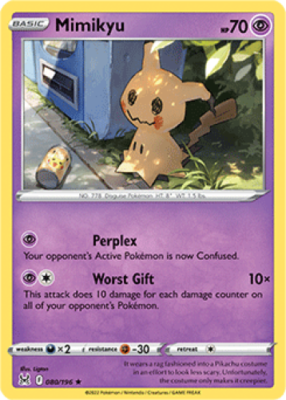 1x Mimikyu 080/196 RARE Lost Origin Pokemon TCG Card NM | eBay