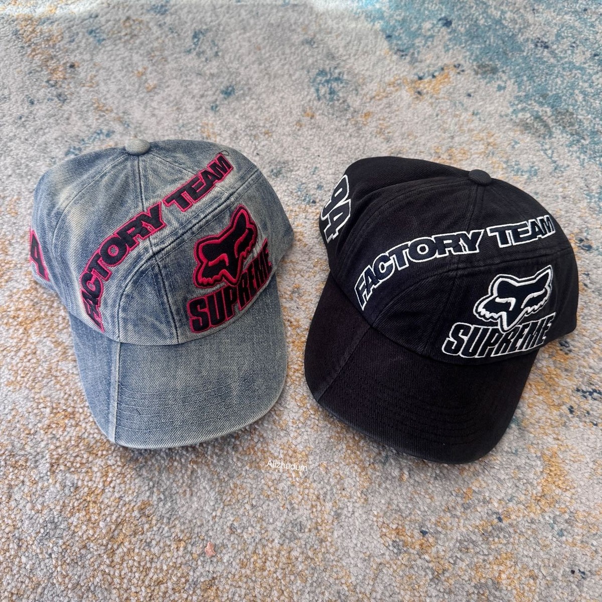 SUPREME FW25 FOX RACING 6 PANEL HAT BLACK DENIM | eBay