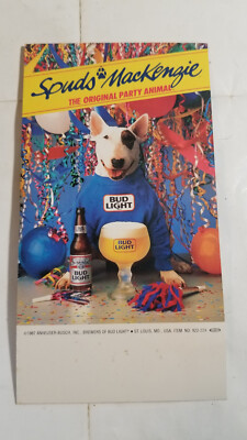 1987 Spuds Mackenzie the Original Party Animal Bud Light Bar