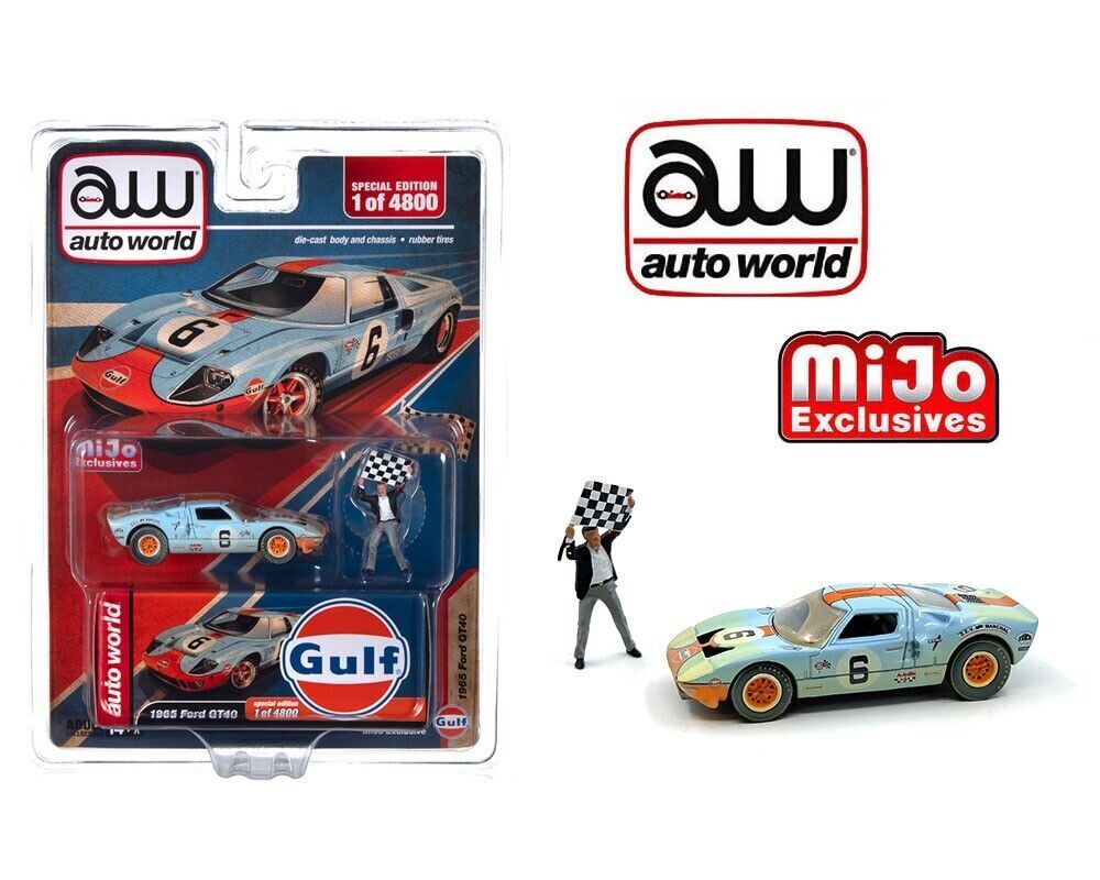 Auto World x American 1965 Diorama Ford GT40 Gulf Oil 1/64 Car