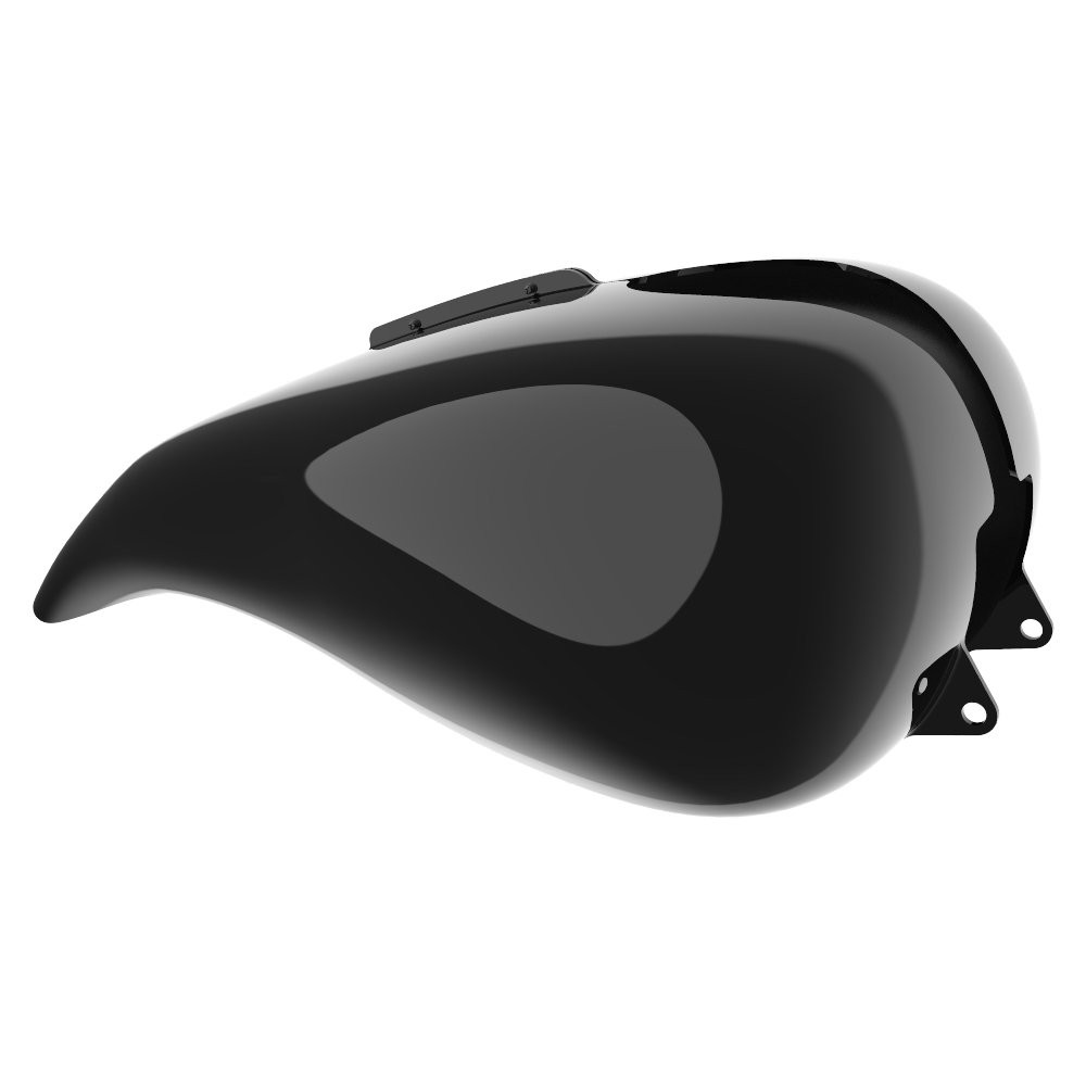 Vivid Black Stretched Tank Cover For Harley Touring Street Road