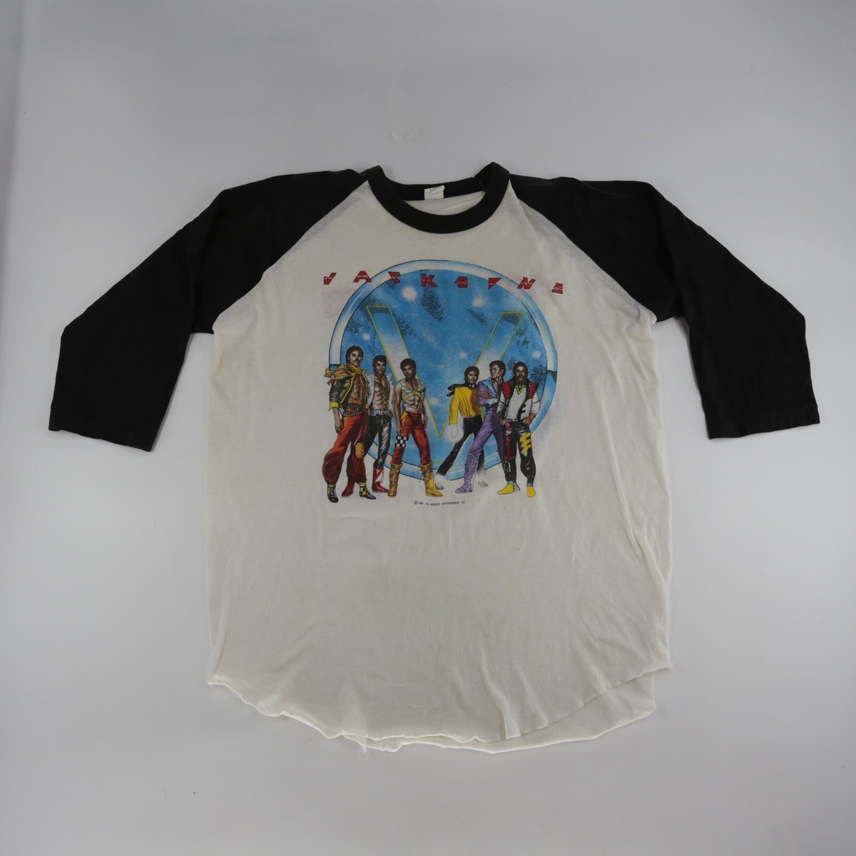 vtg 80s JACKSONS VICTORY TOUR 1984 MICHAEL JACKSON 3/4 SLV JERSEY