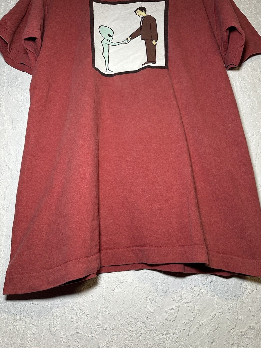 Vintage 90s Helmet Band Original Alien Handshake Rare T-shirt