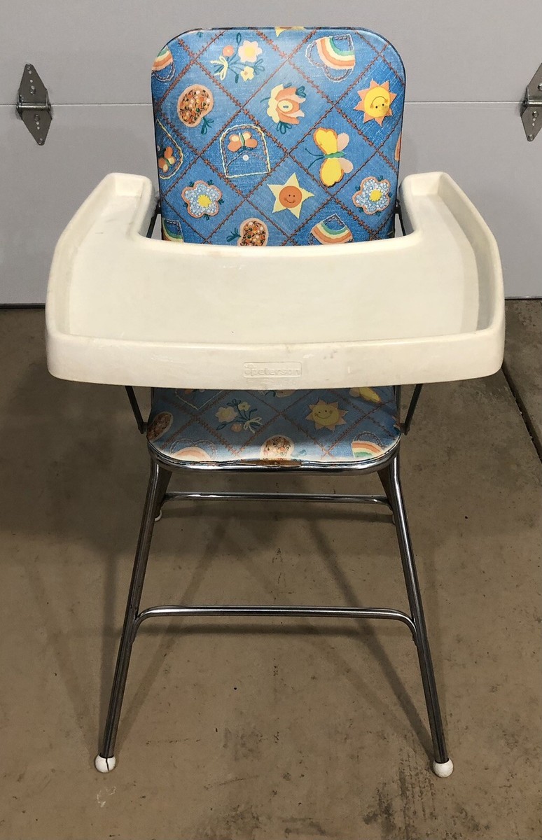 Vintage Cosco High Chair 70's PETERSON MCM Vinyl Seat Chrome