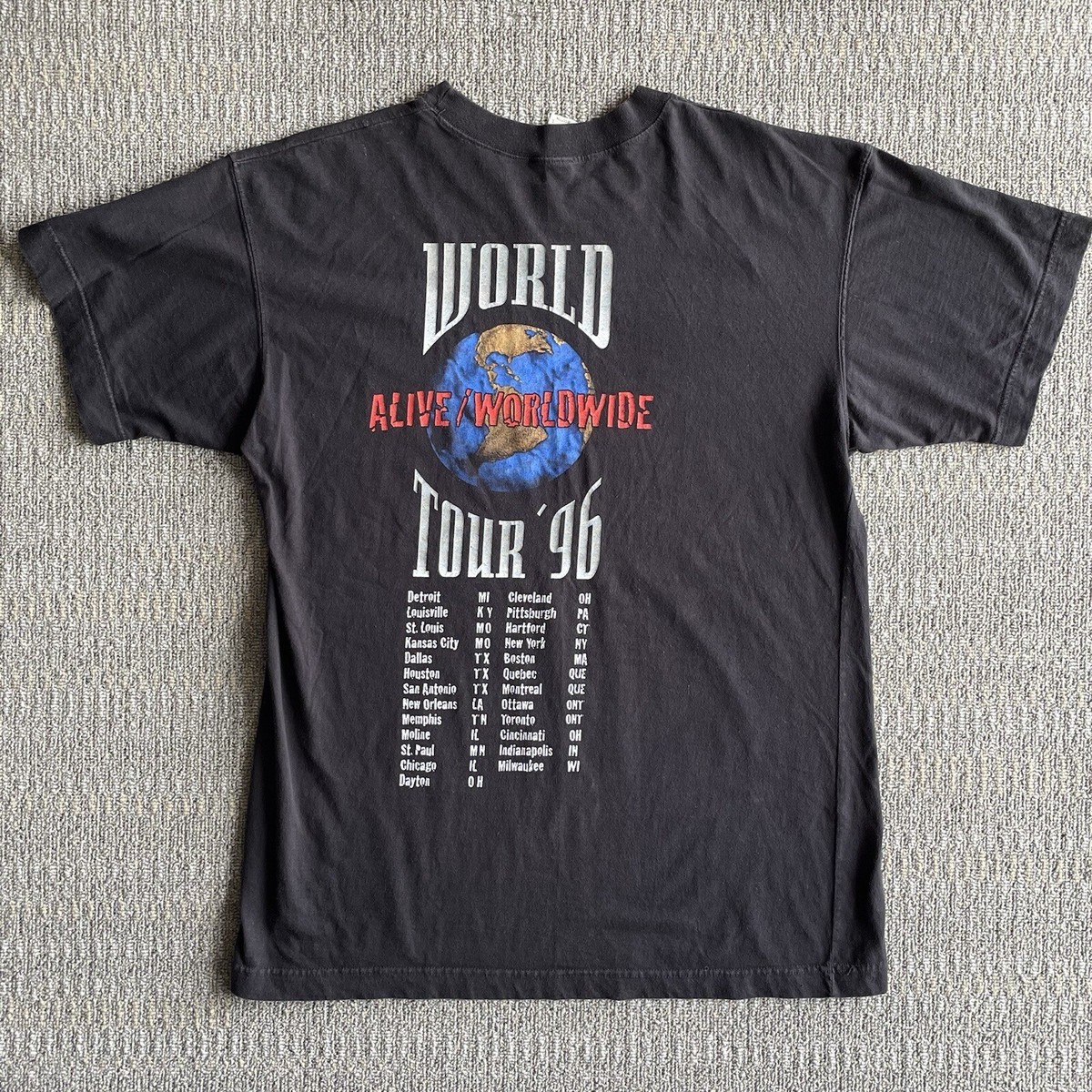 Vintage 1996 Kiss World Tour Shirt Mens Large L 90s Graphic Heavy