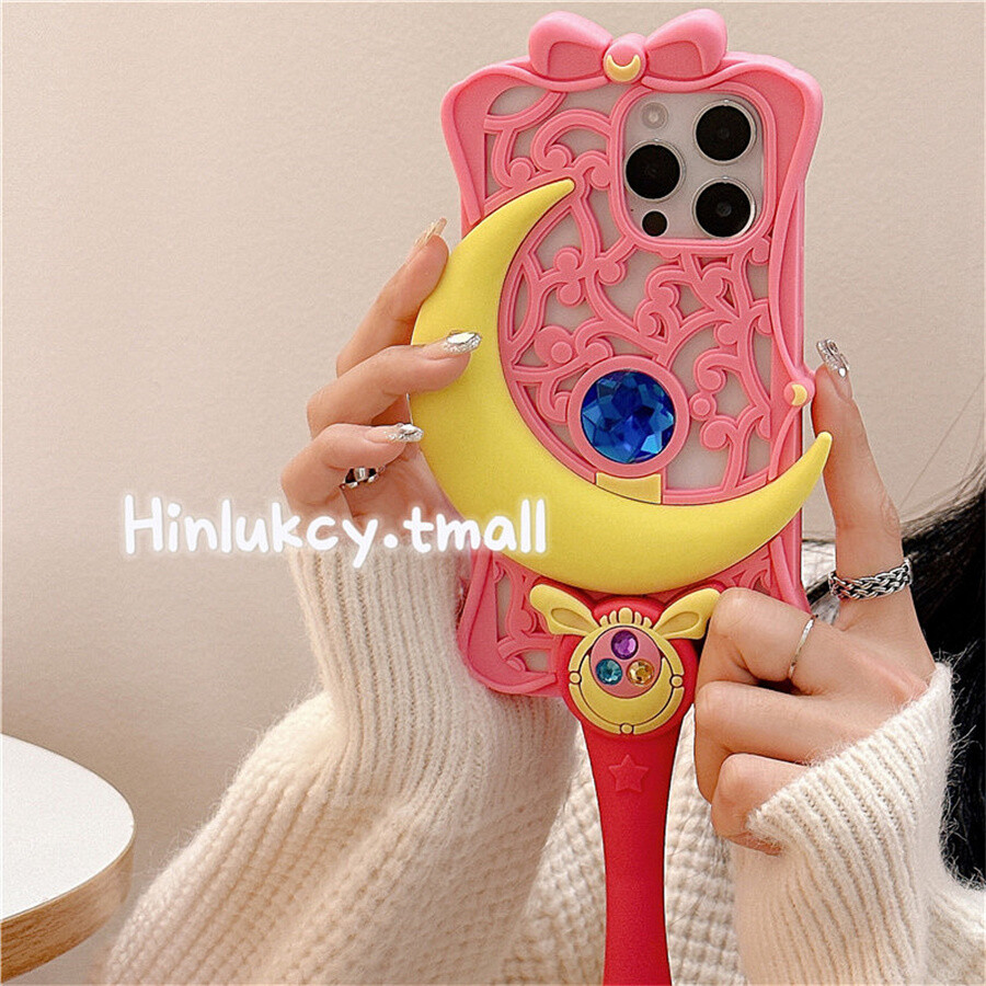 Sailor Moon Star Moon Stick Silicone Protective Case Phone Case