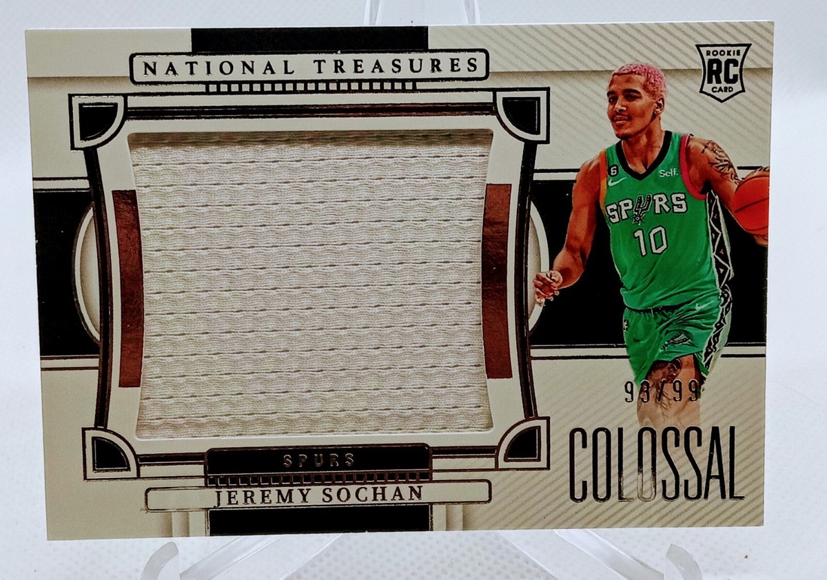 JEREMY SOCHAN 2022-23 NATIONAL TREASURES ROOKIE COLOSSAL JERSEY