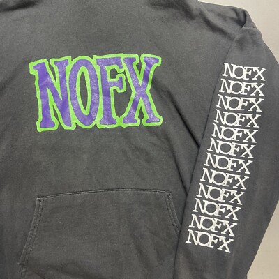 Vintage 90's NOFX Hoodie Sweatshirt Fat Wreck Chords Official Tour
