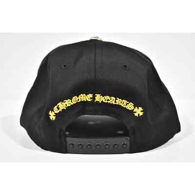 Chrome Hearts CH Logo Trucker Black Yellow Baseball Cap Snapback