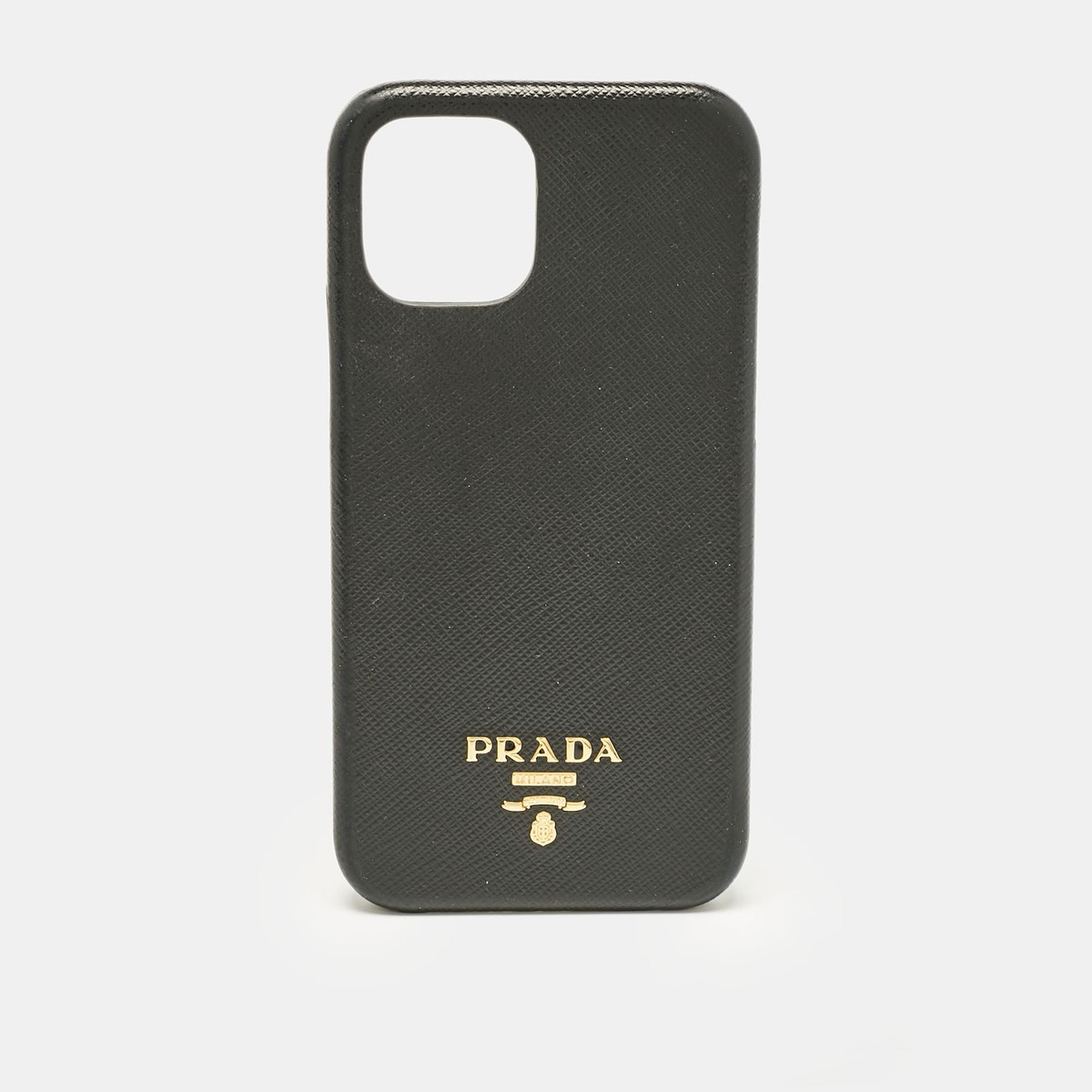 極美品✨PRADA iPhone14 pro ケース レザー三角ロゴ黒