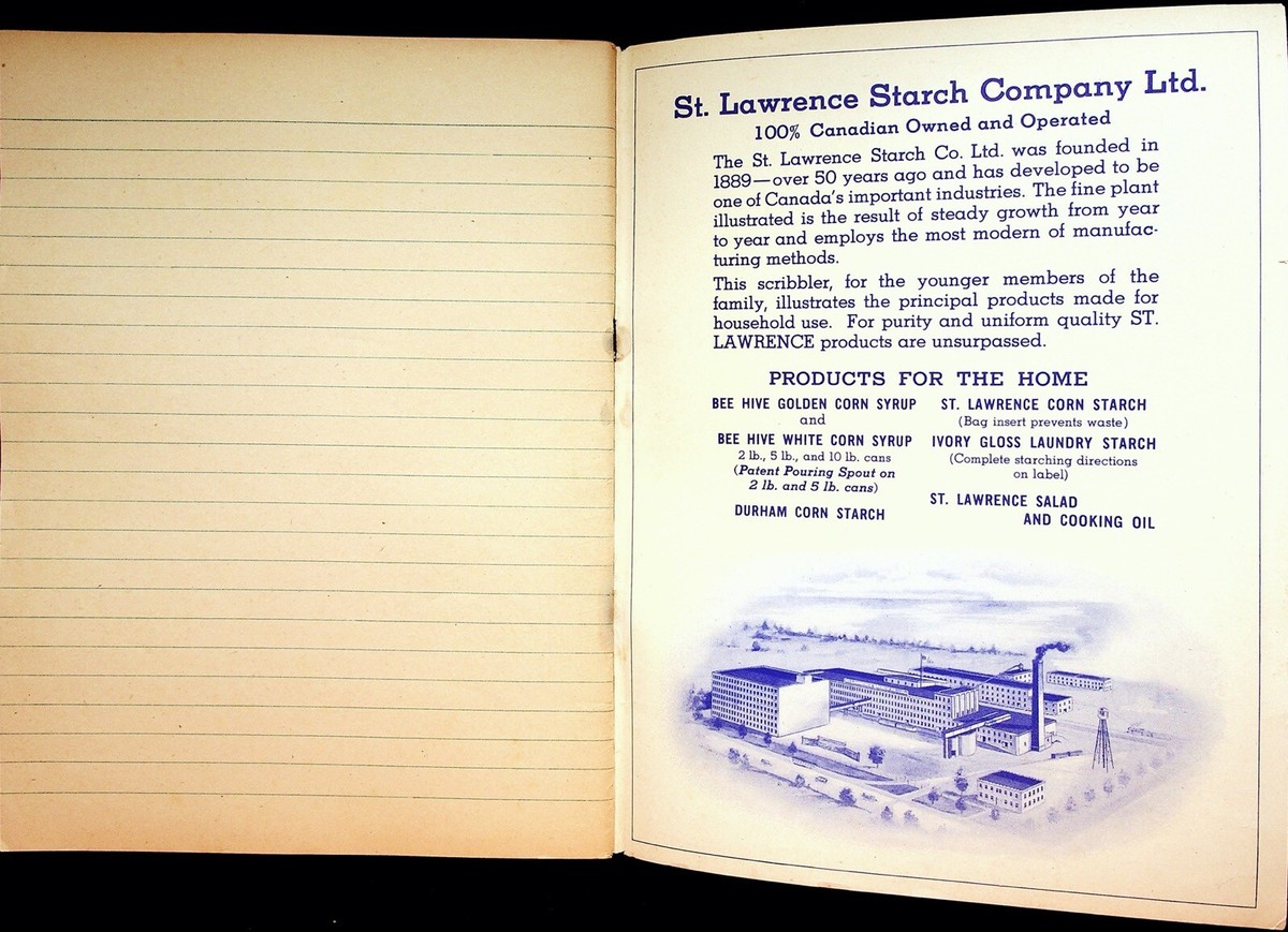 VINTAGE c1940s Bee Hive Golden Corn Syrup Scribbler Notebook St