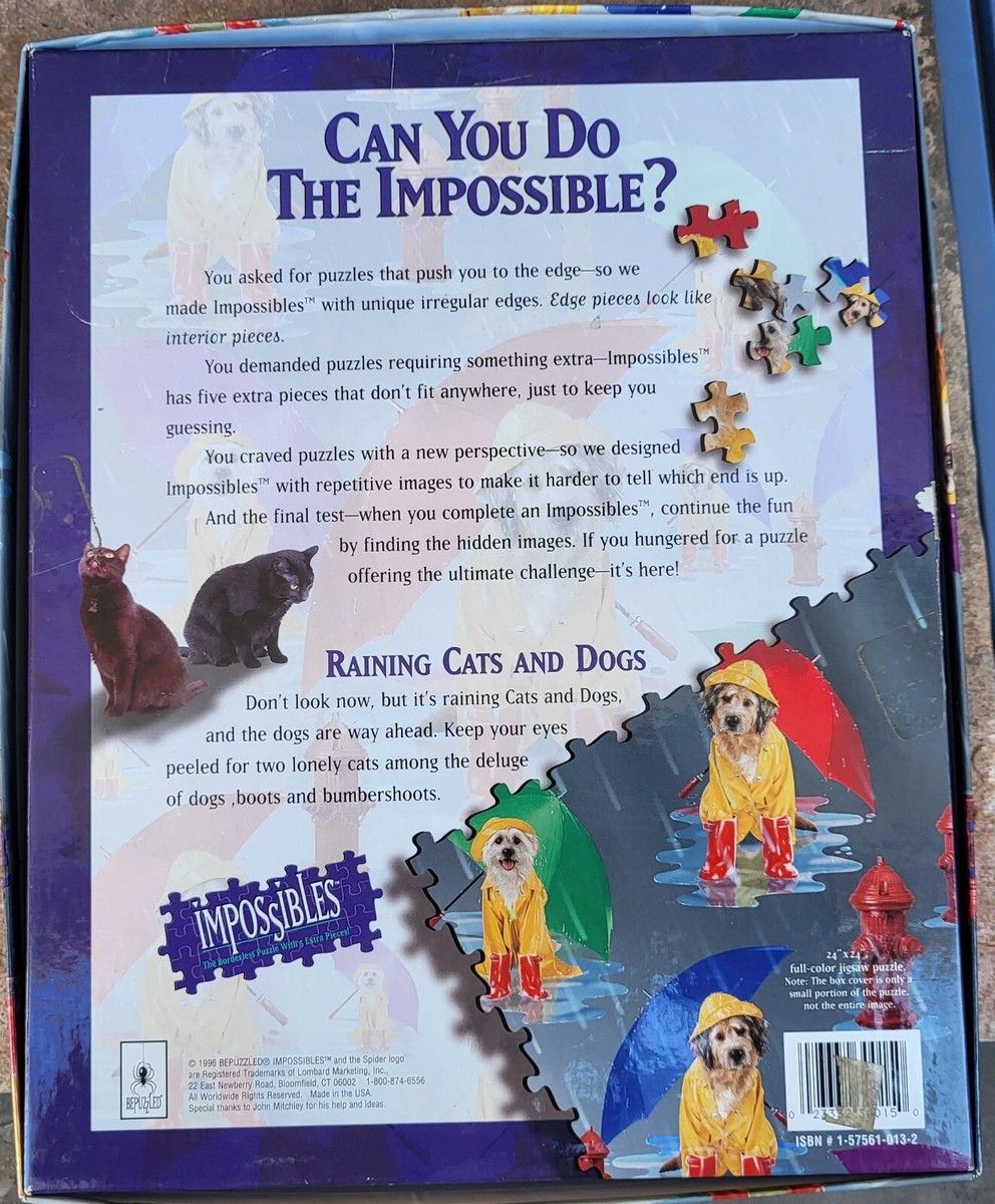 Bepuzzled Impossibles Raining Cats and Dog 750 pieces plus 5