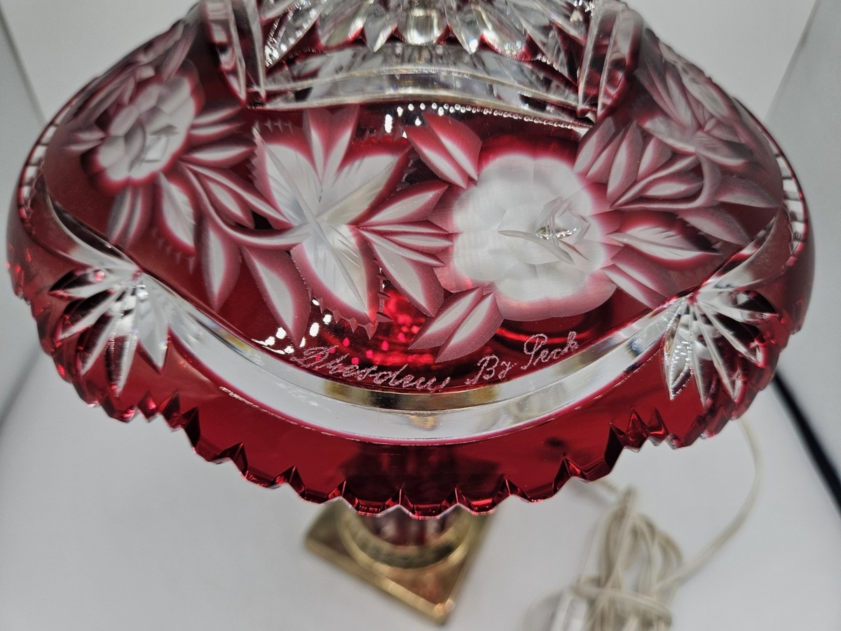 Dresden Kristall 購入 赤色 花瓶 約30cm Dresden Kristall 赤色 花瓶