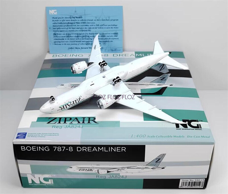 NG Models ZIPAIR Tokyo for Boeing B787-8 DREAMLINER JA824J 1:400