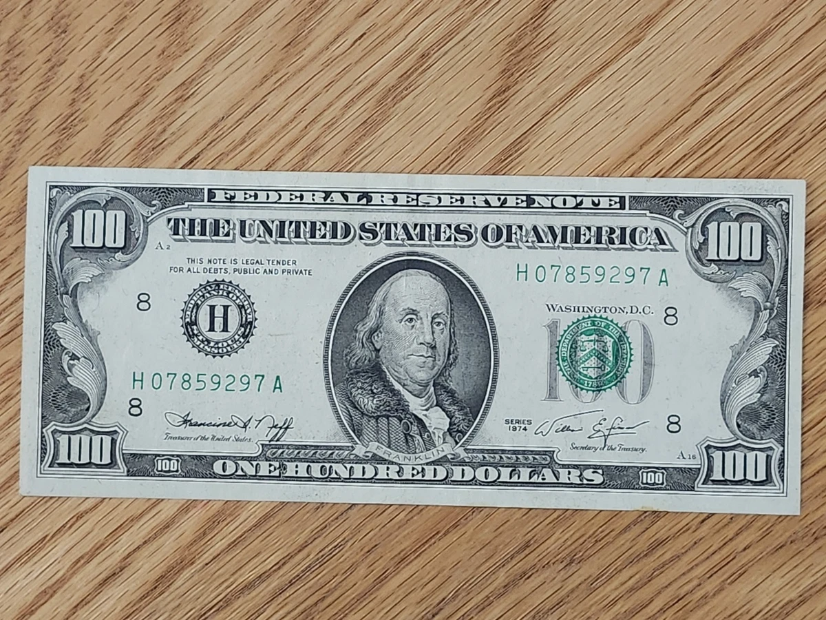 旧紙幣/旧札 アメリカドル 100ドル札 1974年 米ドル/USD/USドル(世界)