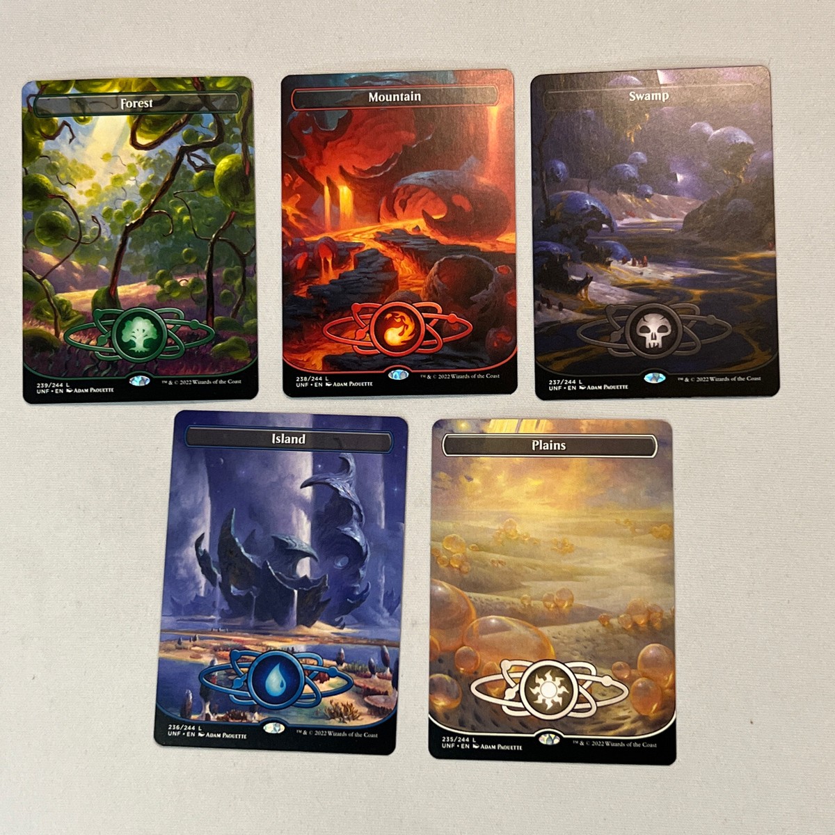 MTG UNFINITY PLANETARY BASIC LAND 5 SET Cards Space Planet Surface