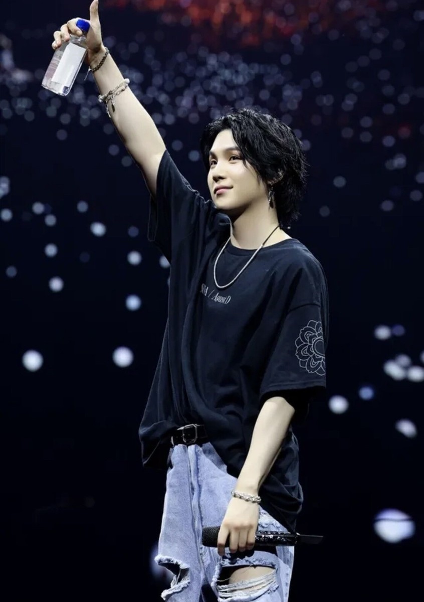 Suga Agust D D-Day Tour Only Patterned T-Shirt Lotus Flower