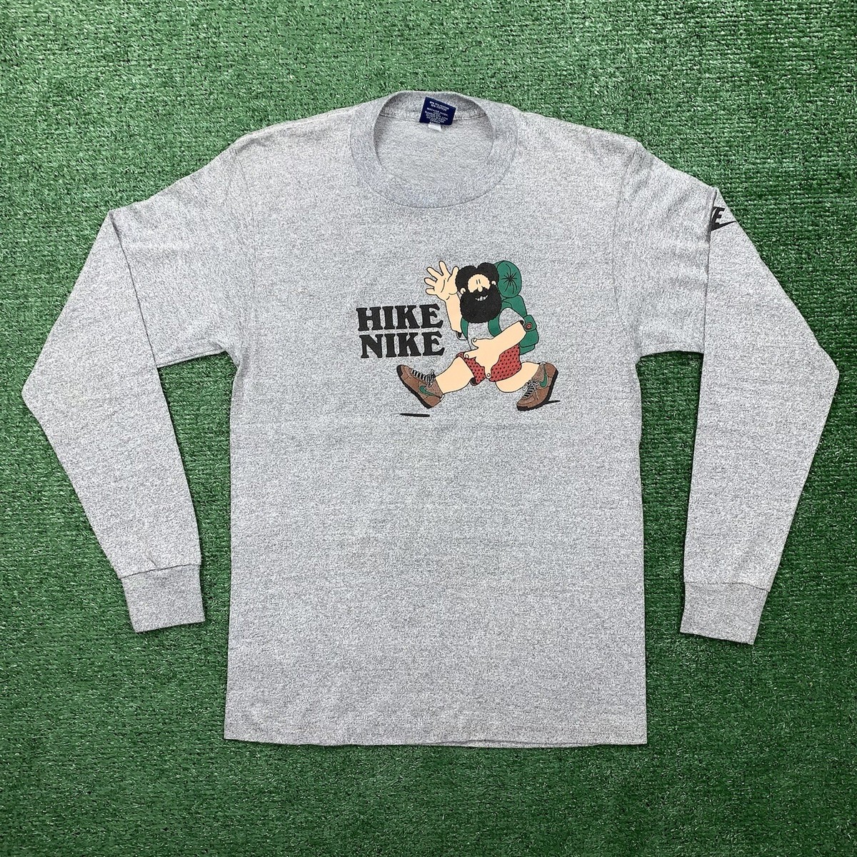 HIKE NIKE 80s Vintage T Shirt OG Rare Grail Geisha Rap Japan Gray